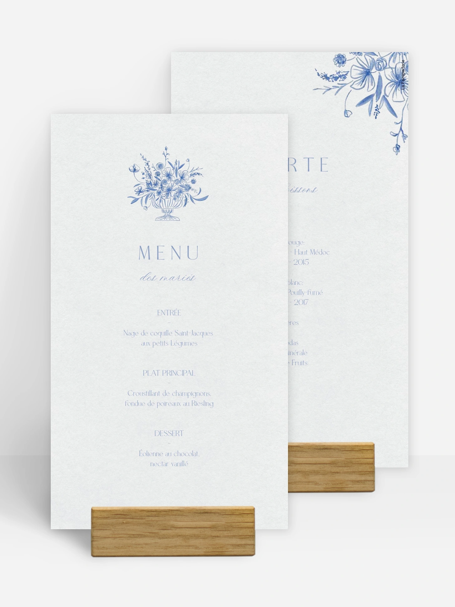 Menu mariage Tracé fleuri