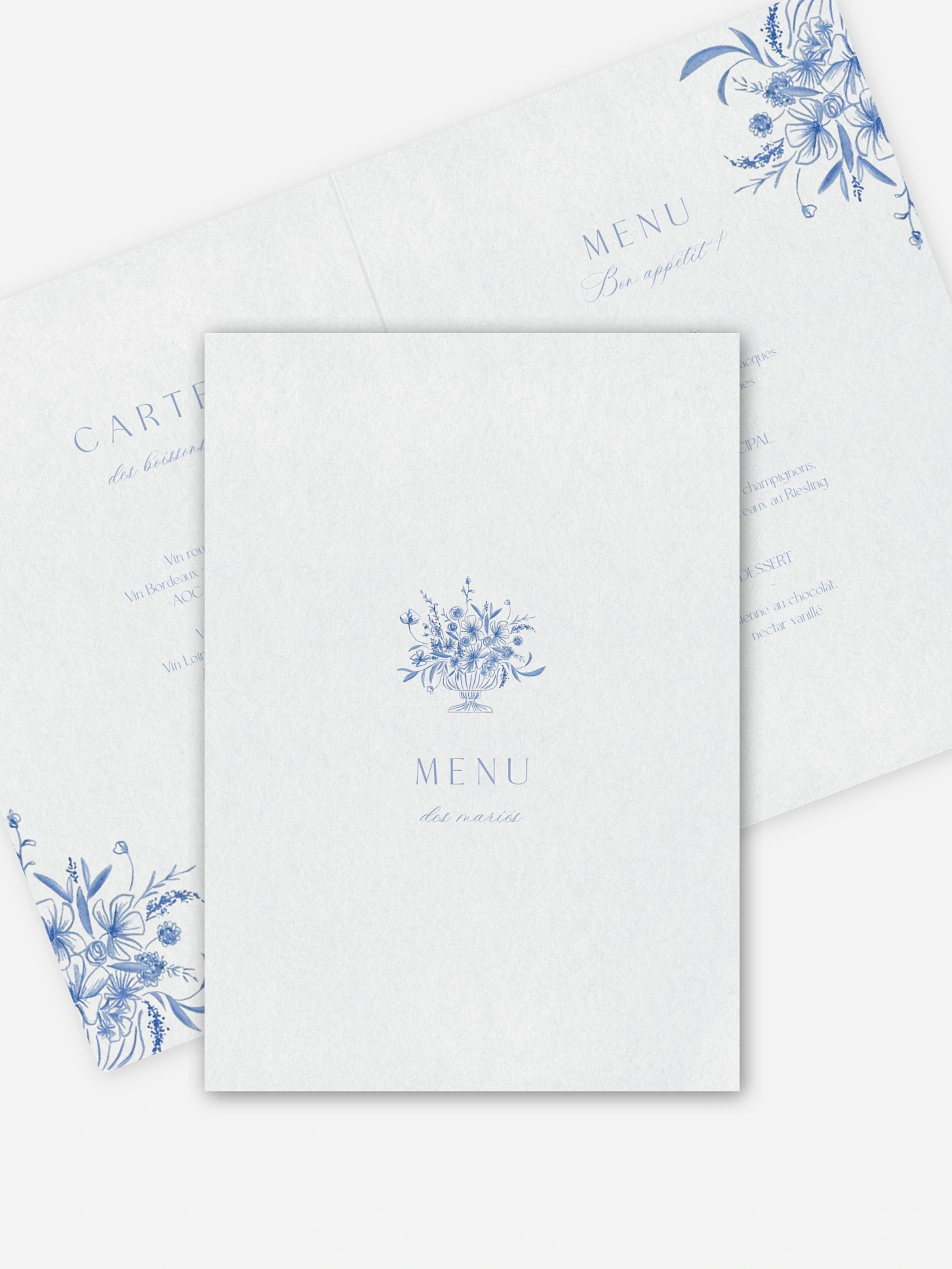 Menu mariage Tracé fleuri