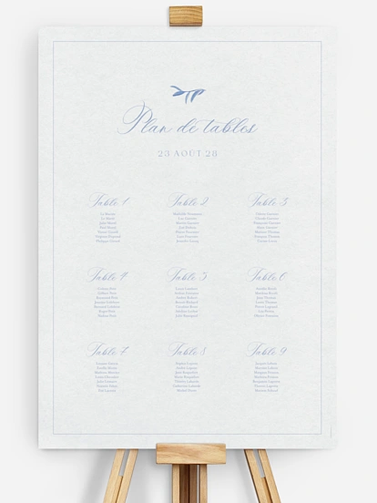 Poster plan de table mariage Tracé fleuri