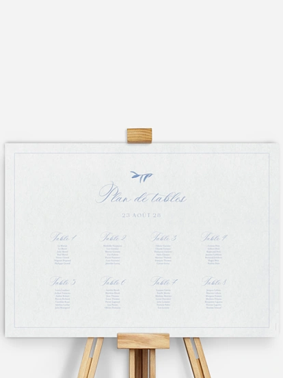Poster plan de table mariage Tracé fleuri