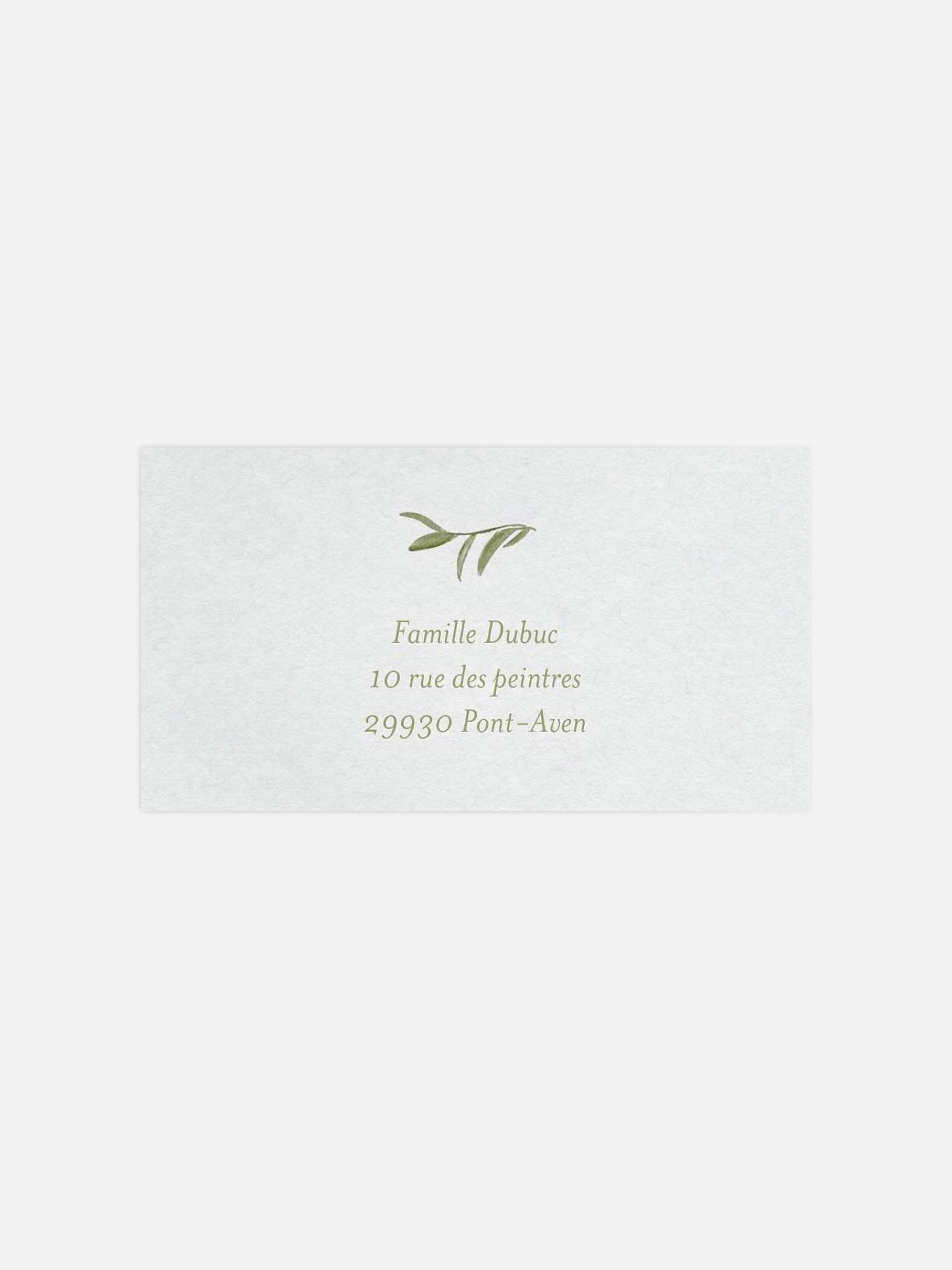 Étiquette destinataire mariage Tracé fleuri