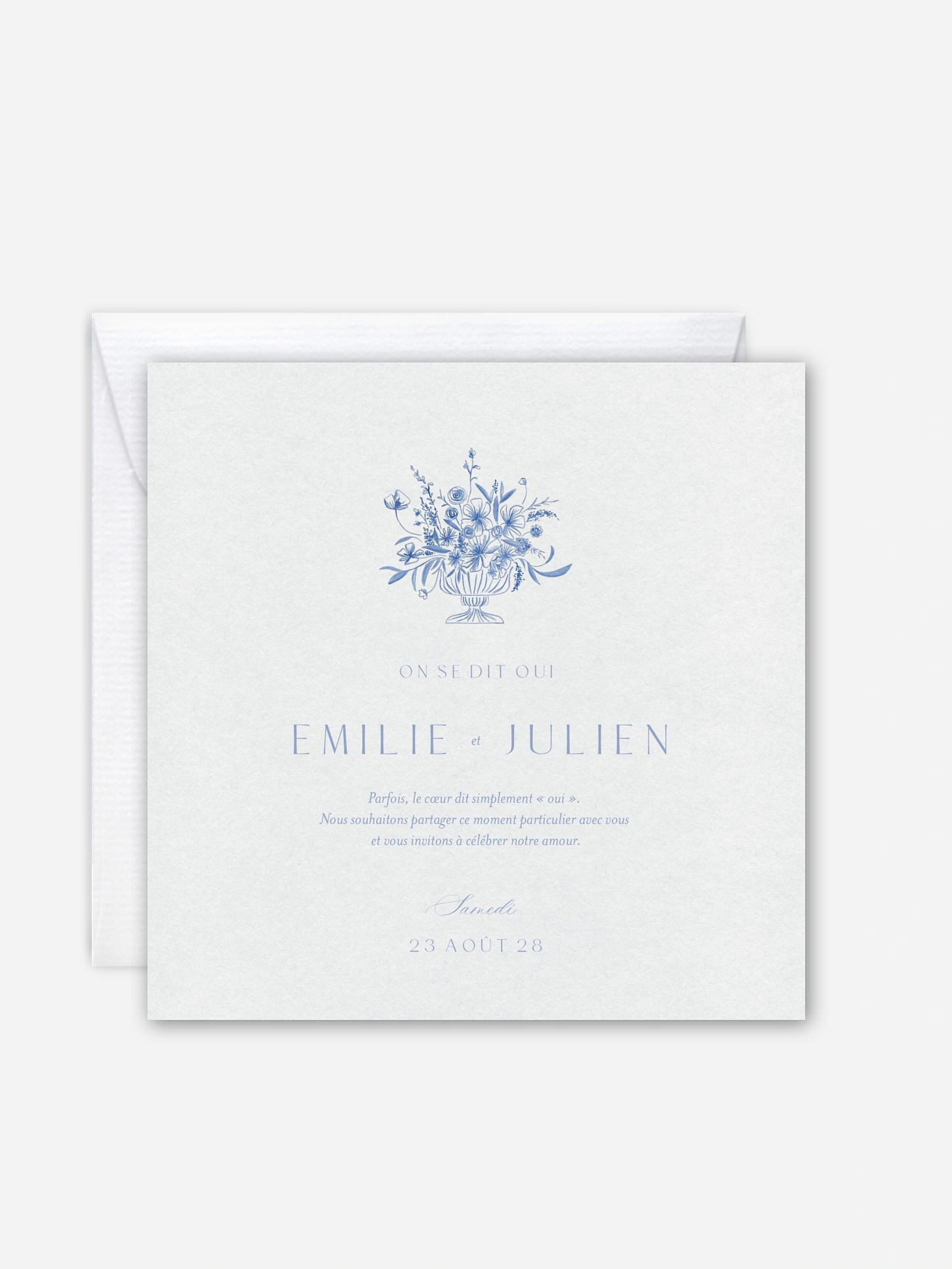 Faire-part de mariage Tracé fleuri