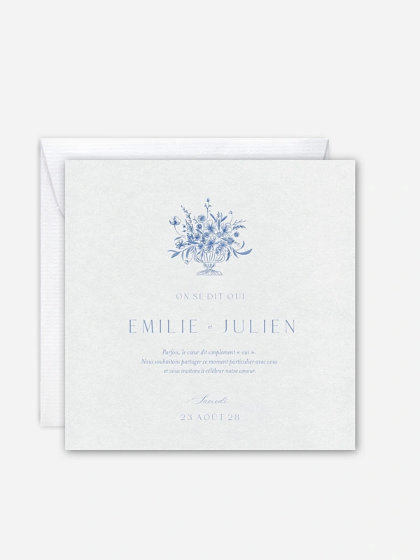 Faire-part de mariage Tracé fleuri