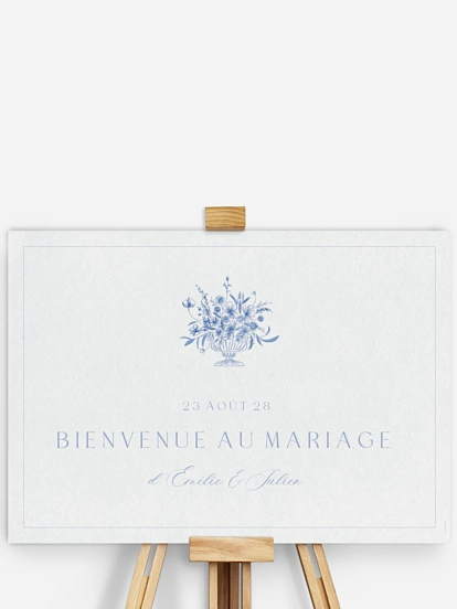 Poster bienvenue mariage Tracé fleuri