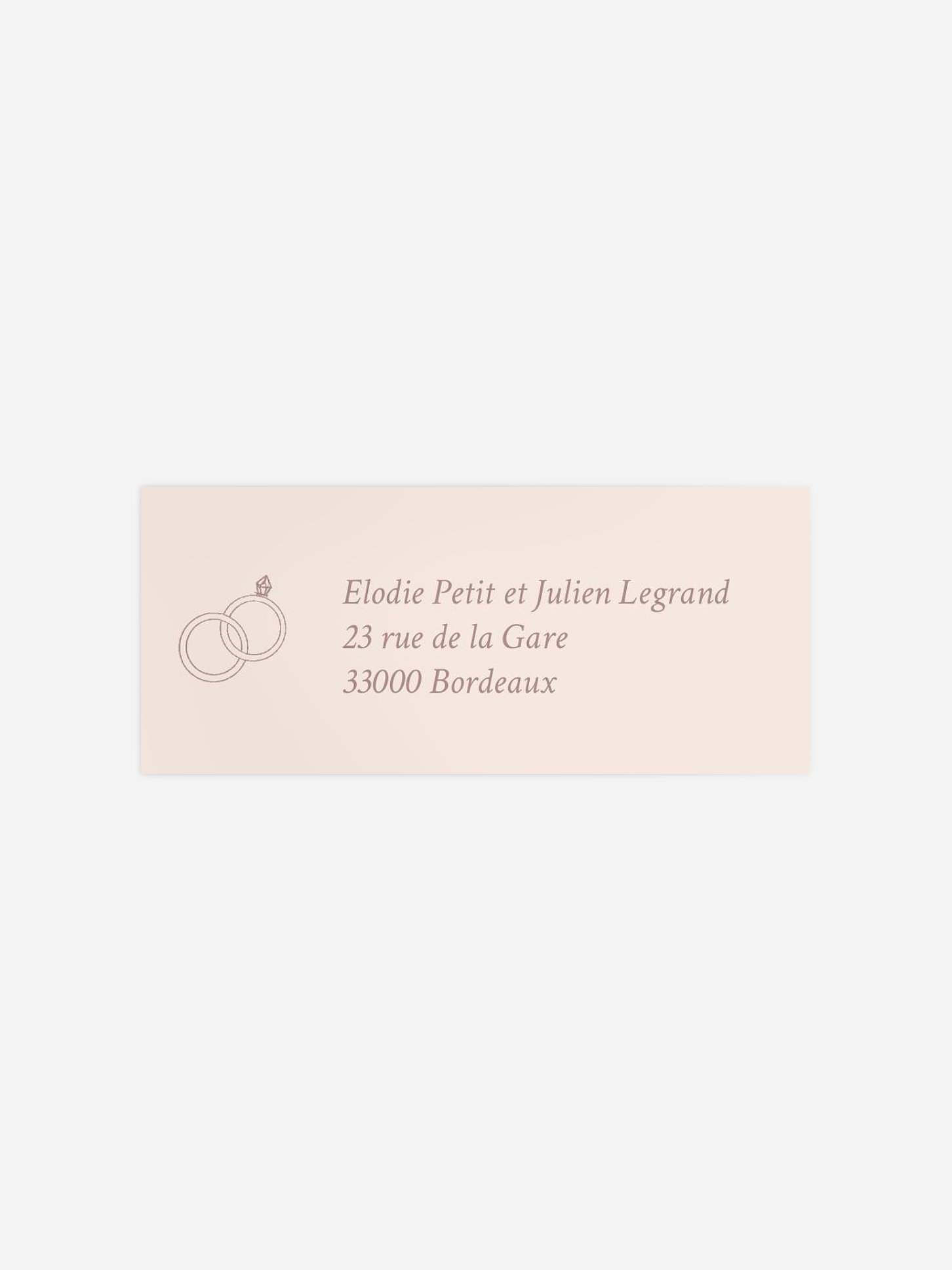 Étiquette expéditeur mariage Histoire d’amour