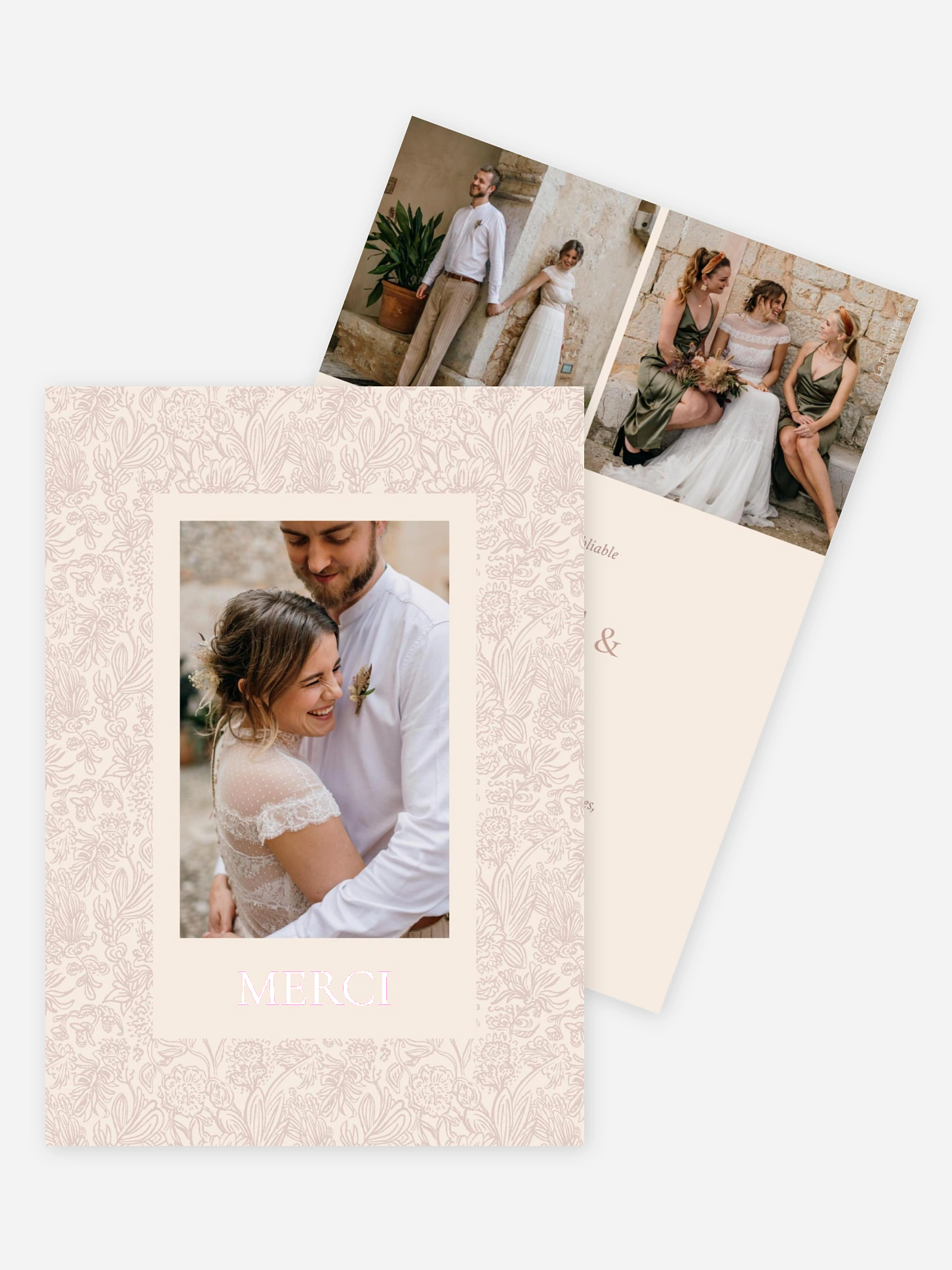 Carte de remerciements Histoire d’amour