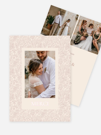 Carte de remerciements Histoire d’amour