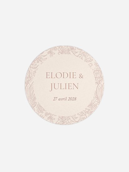 Étiquette cadeau mariage Histoire d’amour