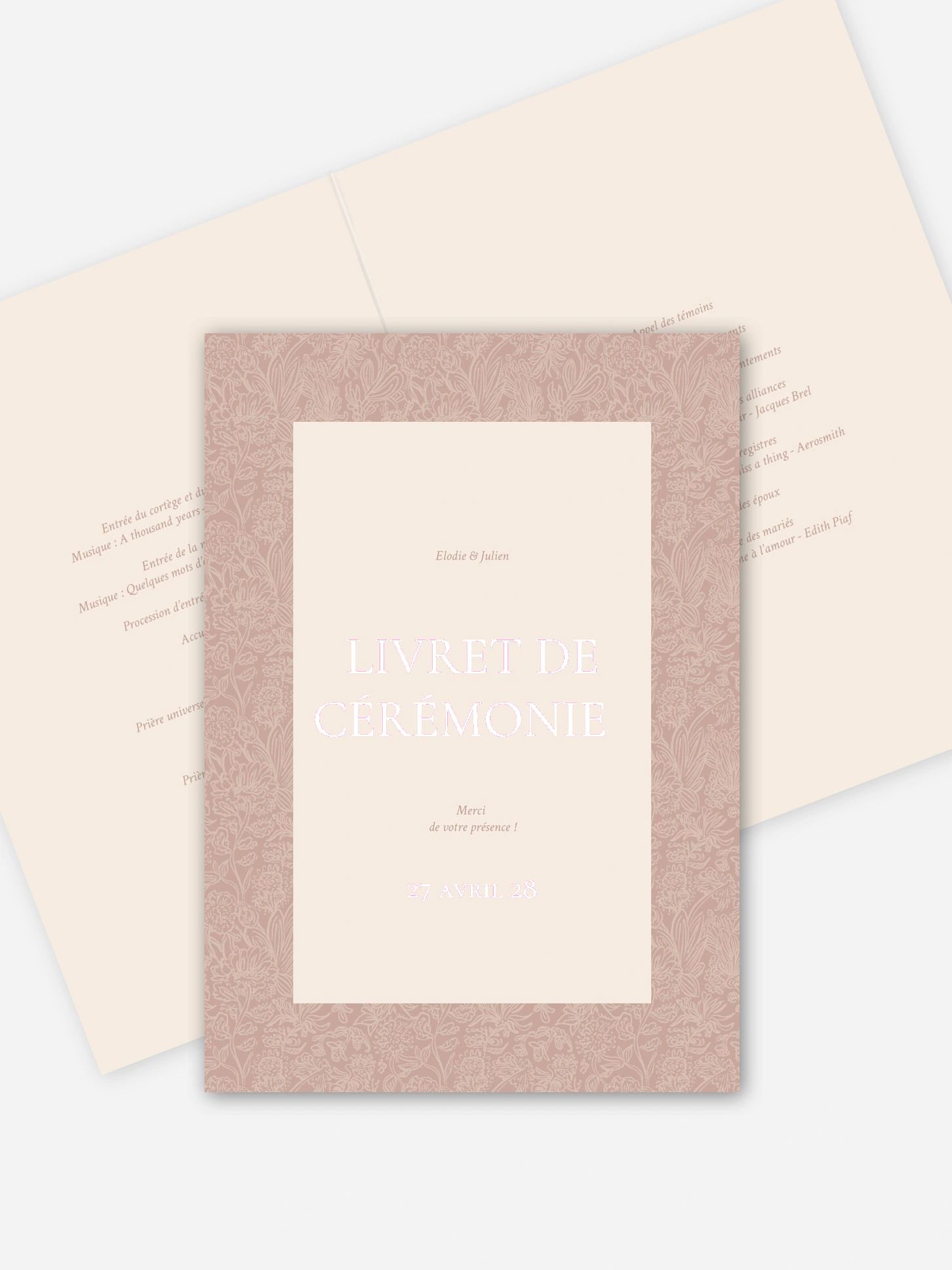 Livret de messe mariage Histoire d’amour
