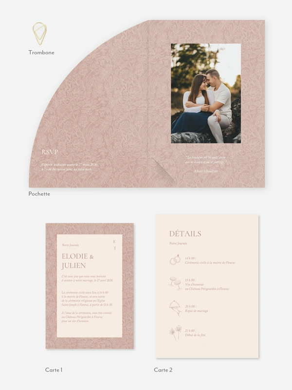 Faire-part de mariage Histoire d’amour
