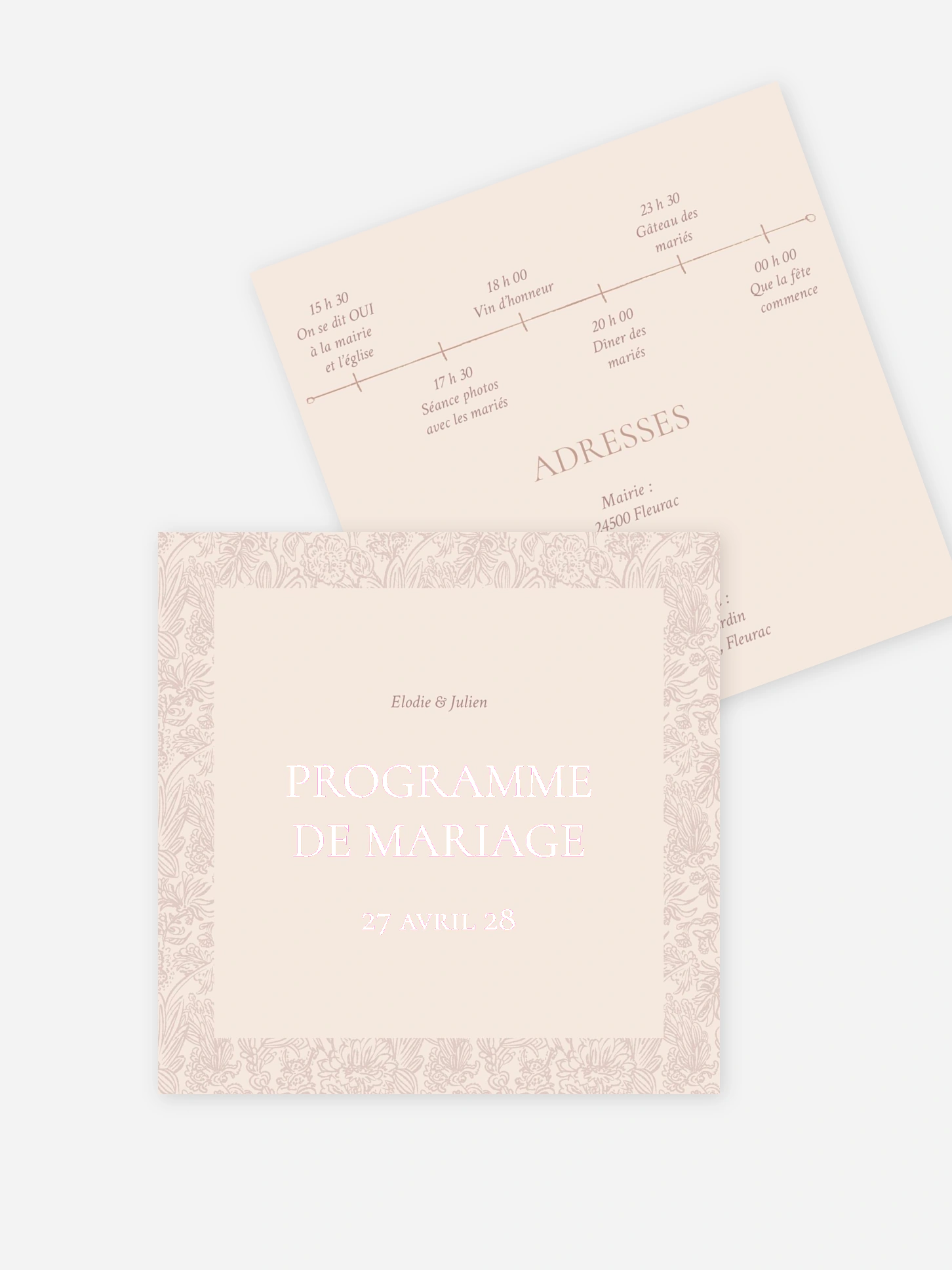 Programme mariage Histoire d’amour