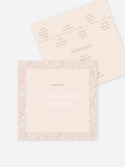 Programme mariage Histoire d’amour