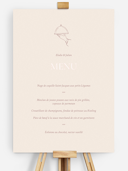 Menu mariage Histoire d’amour