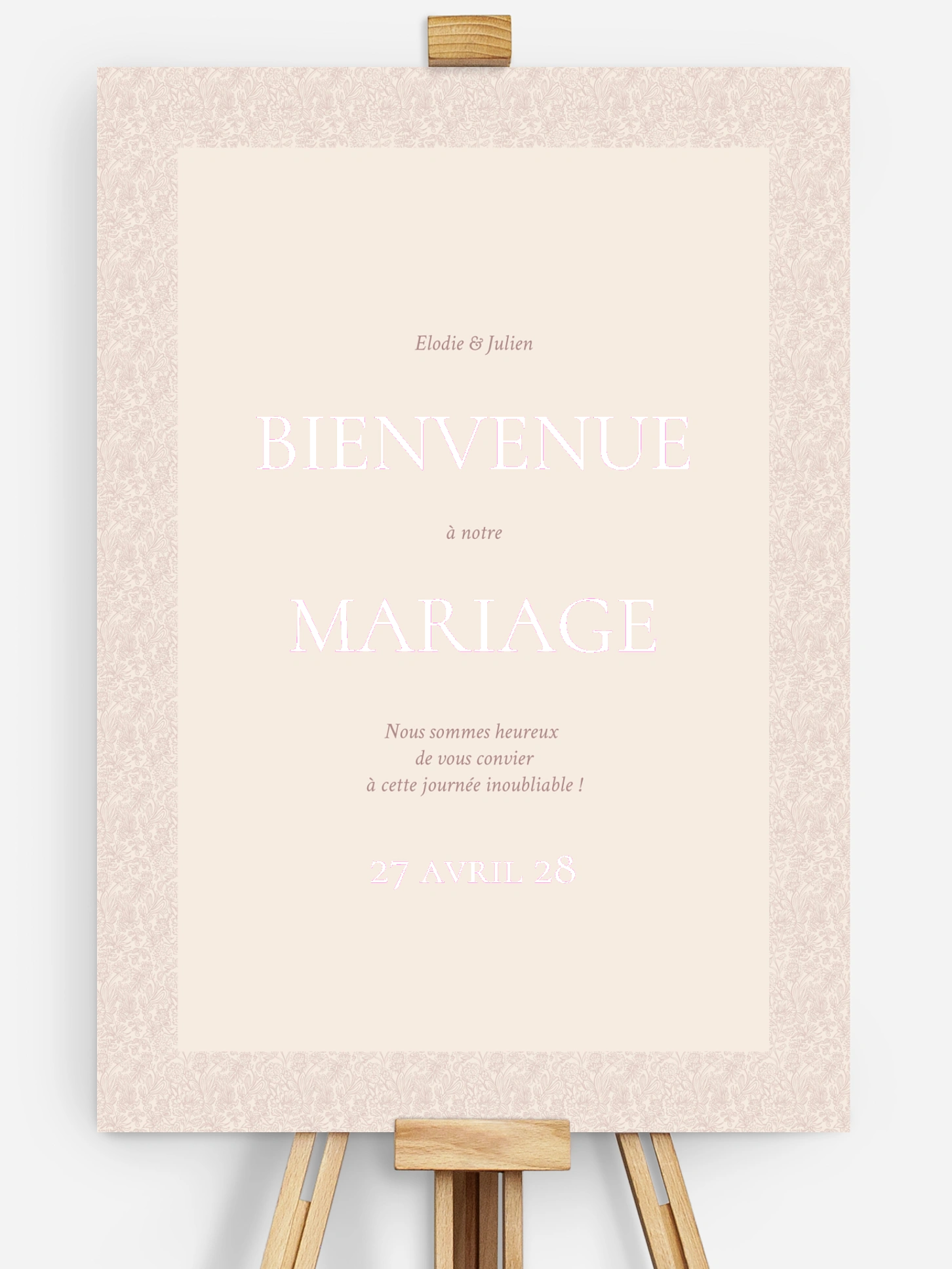 Poster bienvenue mariage Histoire d’amour