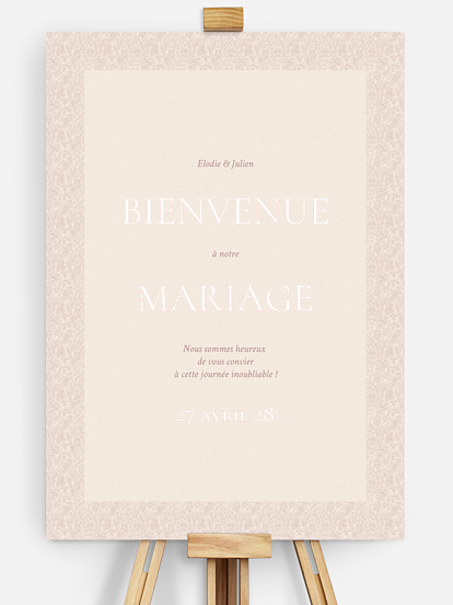 Poster bienvenue mariage Histoire d’amour