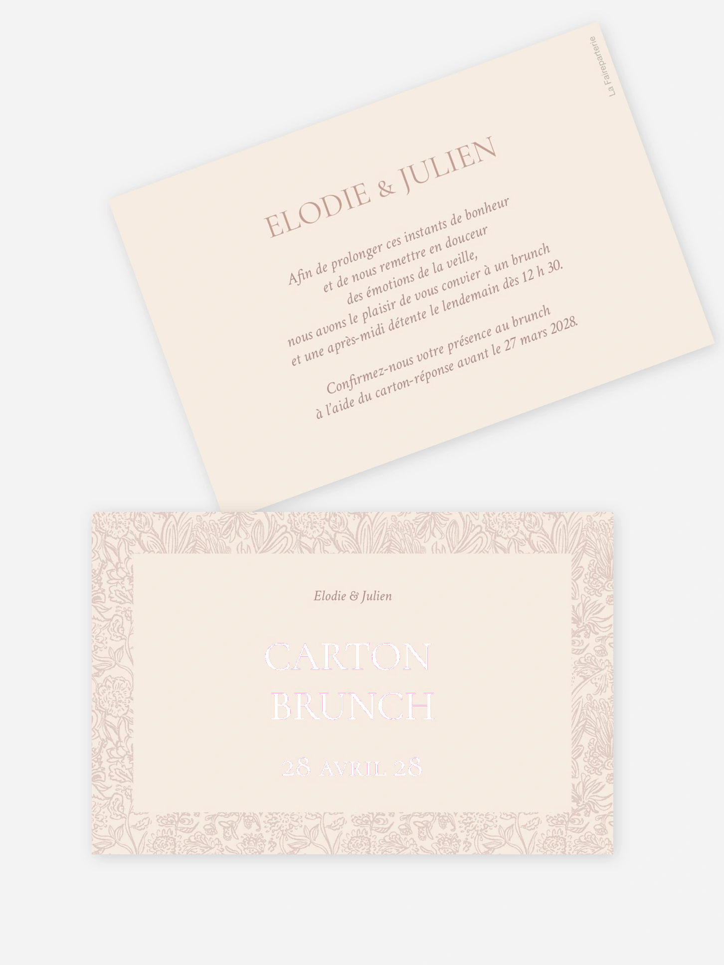 Carte brunch Histoire d’amour