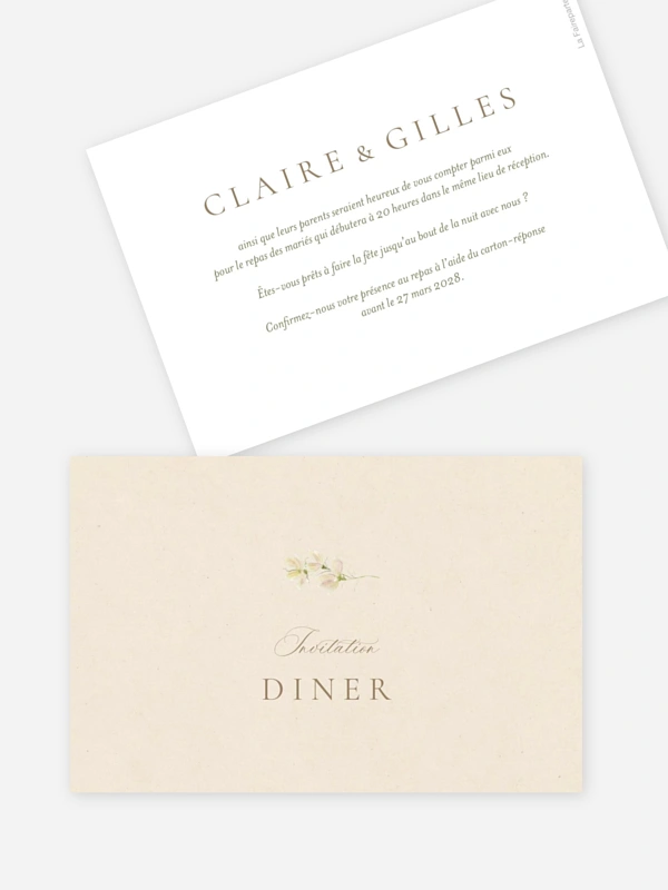 Carton d'invitation Pétales
