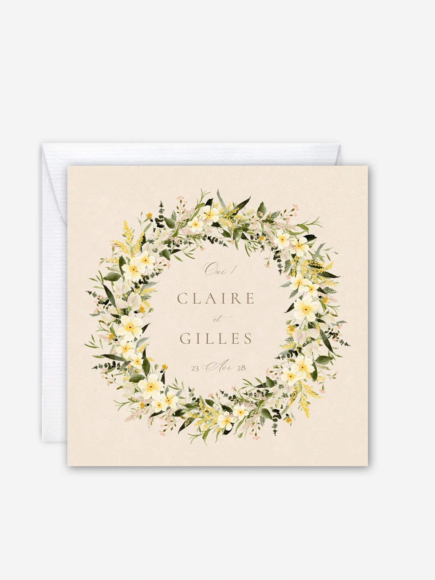 Faire-part de mariage Pétales