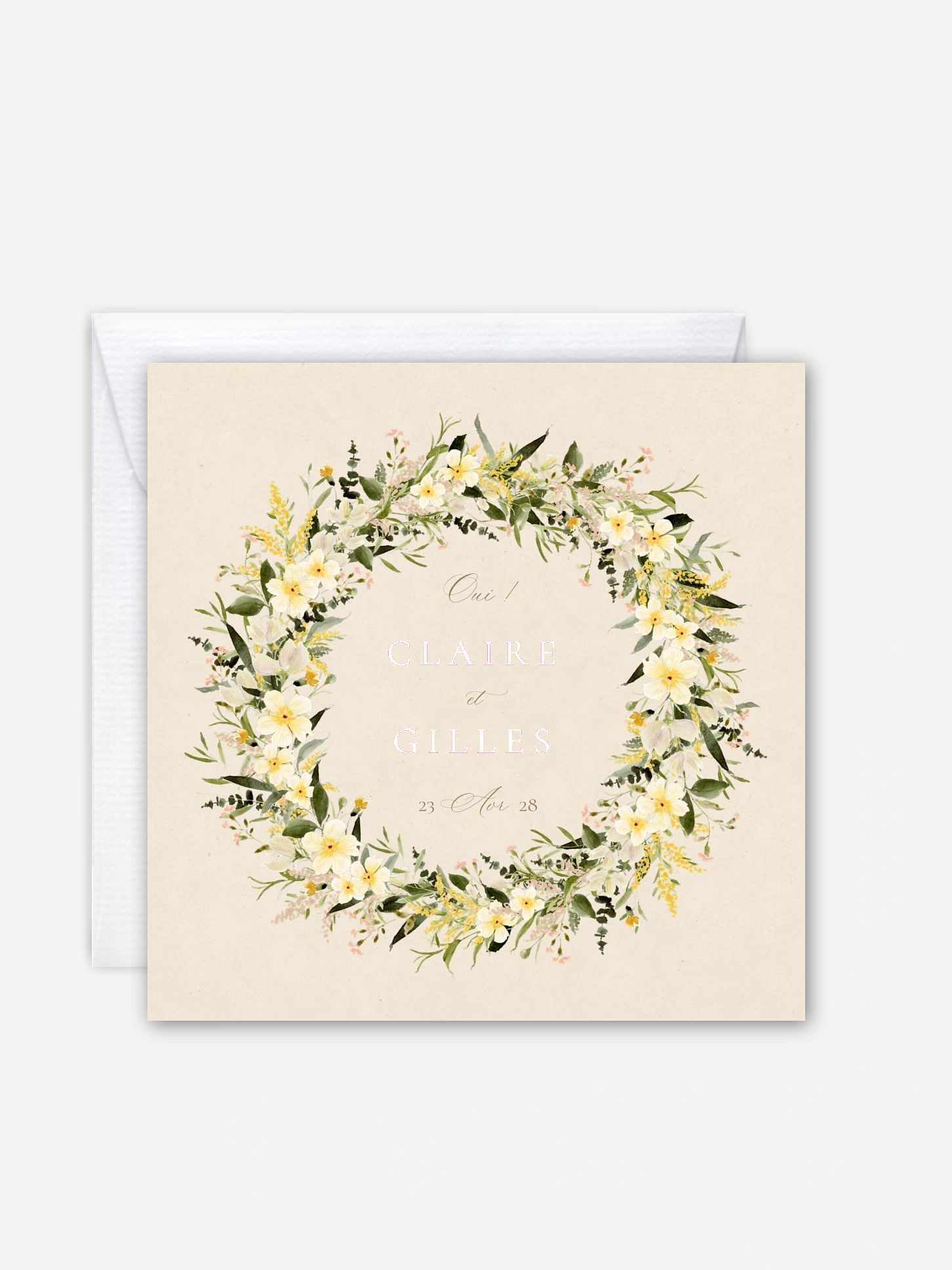 Faire-part de mariage Pétales