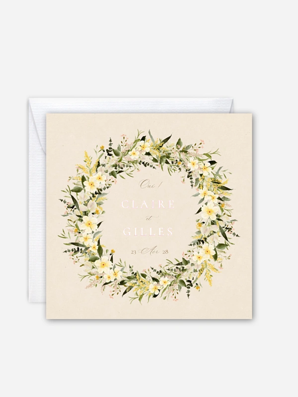 Faire-part de mariage Pétales