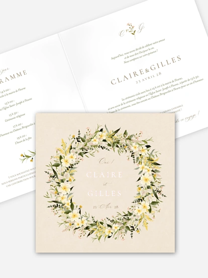 Faire-part de mariage Pétales