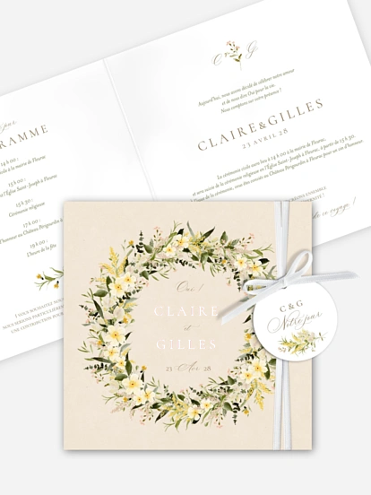 Faire-part de mariage Pétales