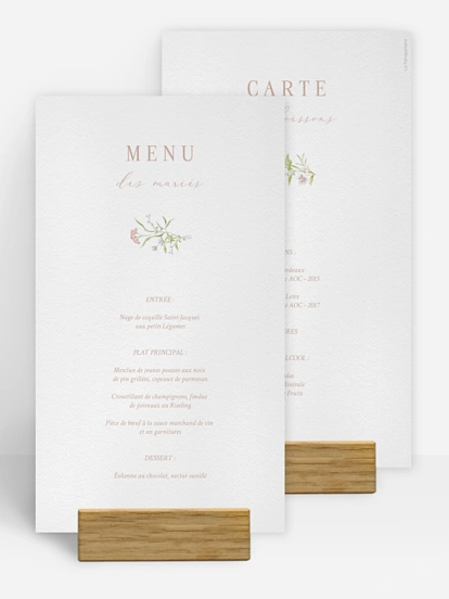 Menu mariage From Lover to Forever