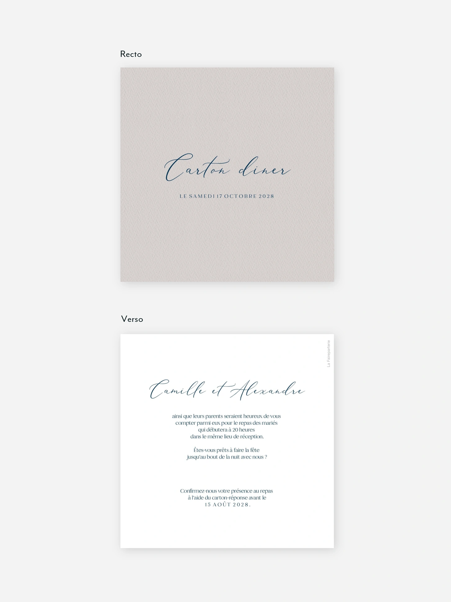 Carton d'invitation Noblesse