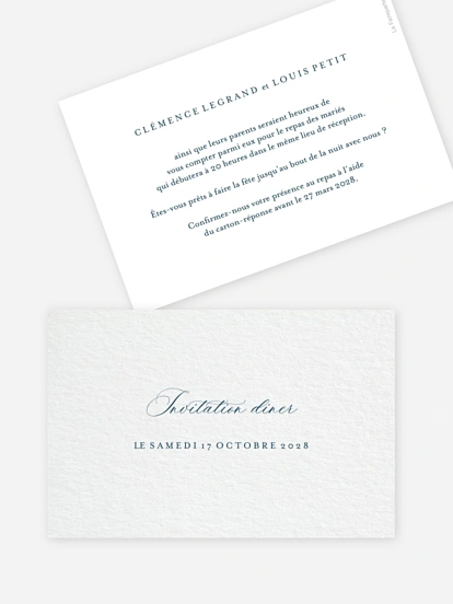 Carton d'invitation Elégance absolue