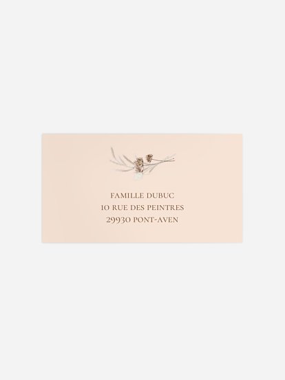 Étiquette destinataire mariage Souffle de Boho