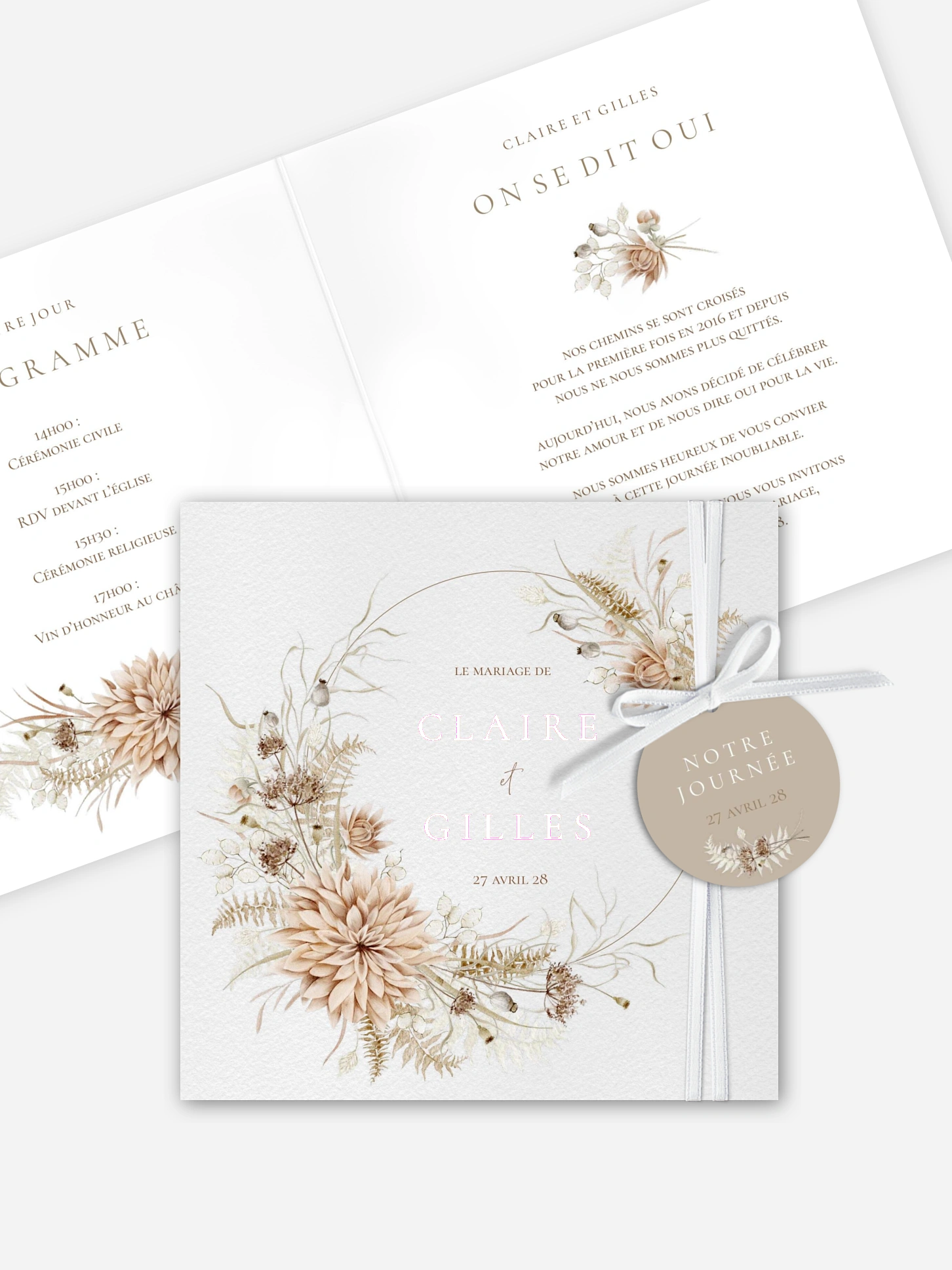 Faire-part de mariage Souffle de Boho