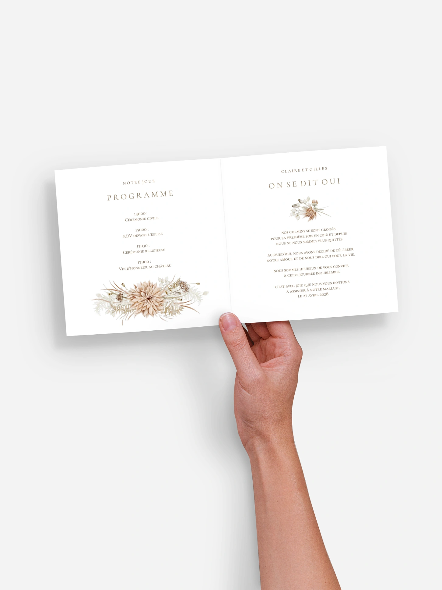Faire-part de mariage Souffle de Boho