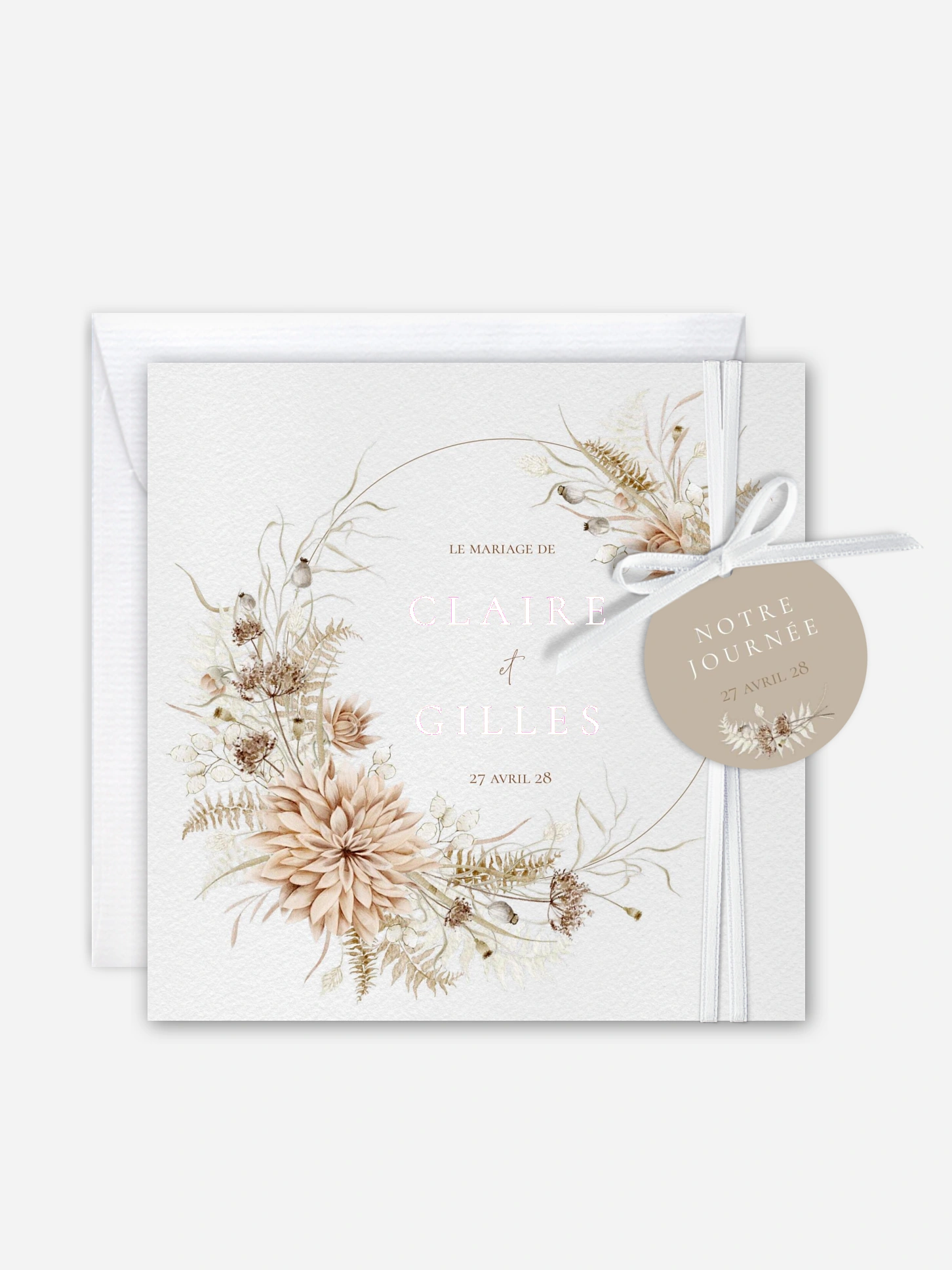 Faire-part de mariage Souffle de Boho