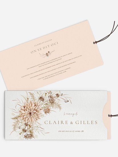Faire-part de mariage Souffle de Boho
