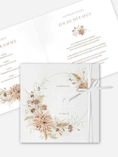 Faire-part de mariage Souffle de Boho