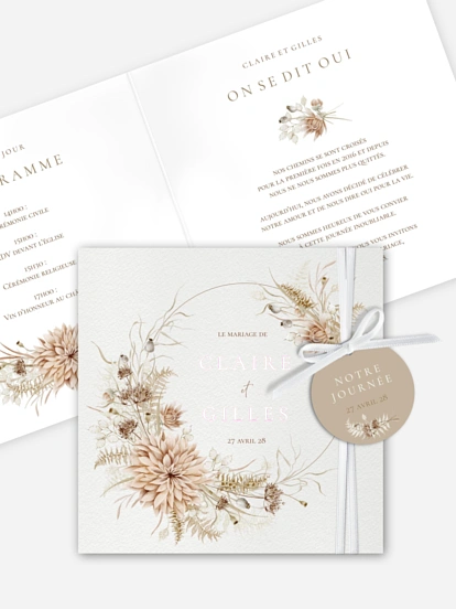 Faire-part de mariage Souffle de Boho