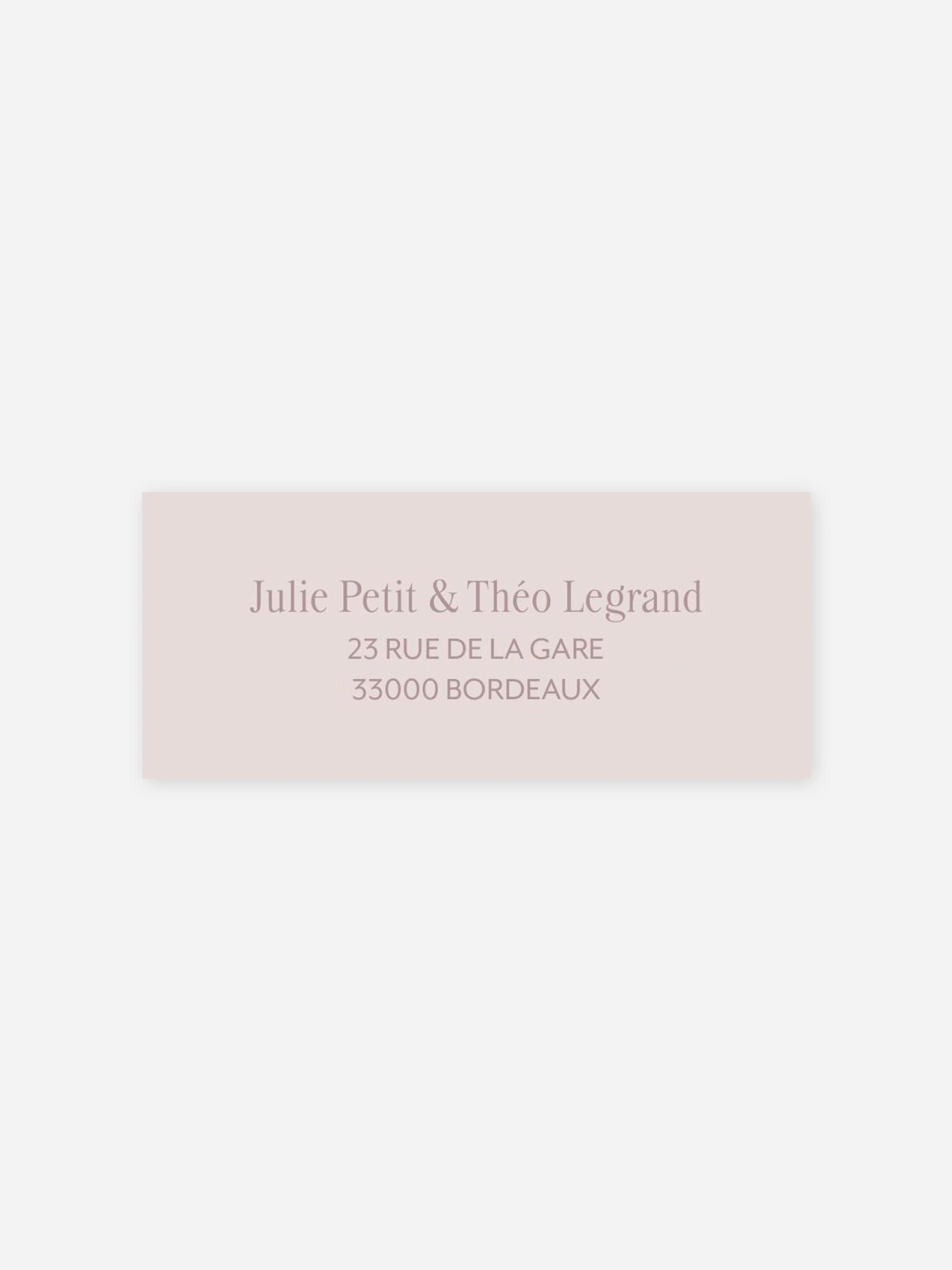 Étiquette expéditeur mariage Synergy