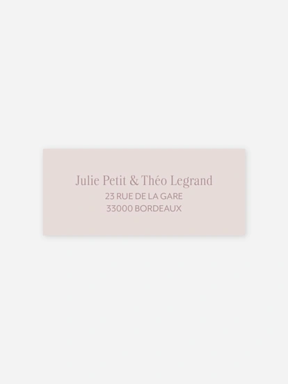 Étiquette expéditeur mariage Synergy