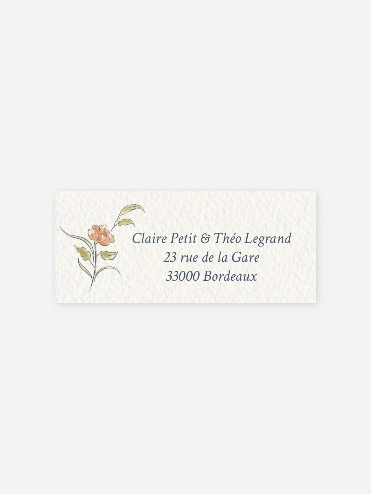 Étiquette expéditeur mariage Fleurs dansantes