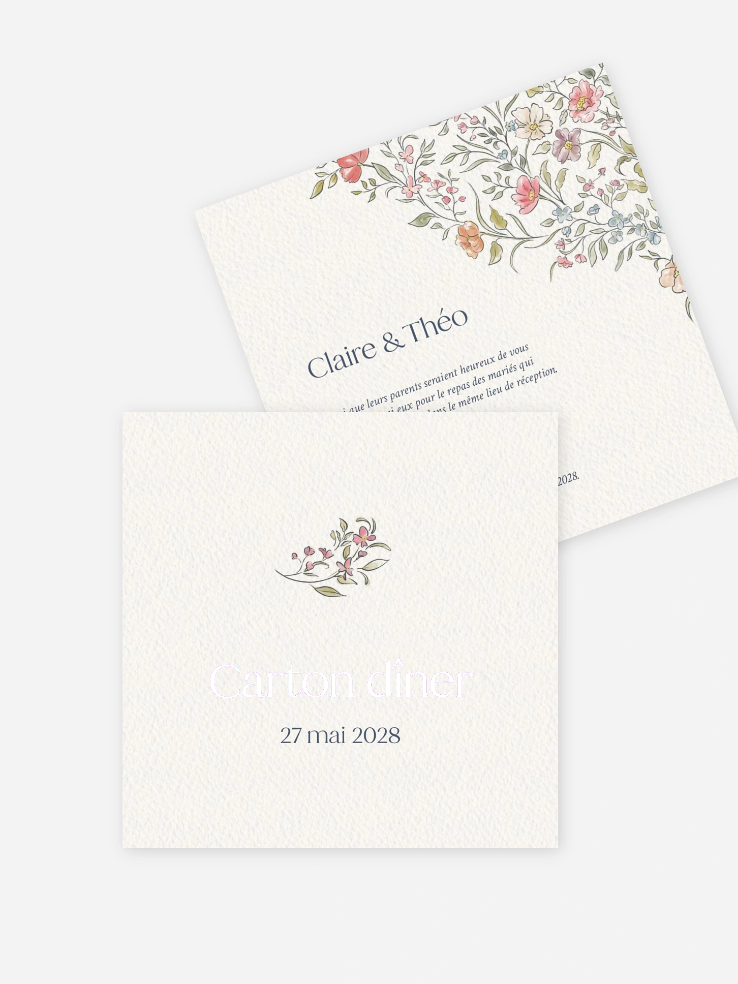 Carton d'invitation Fleurs dansantes