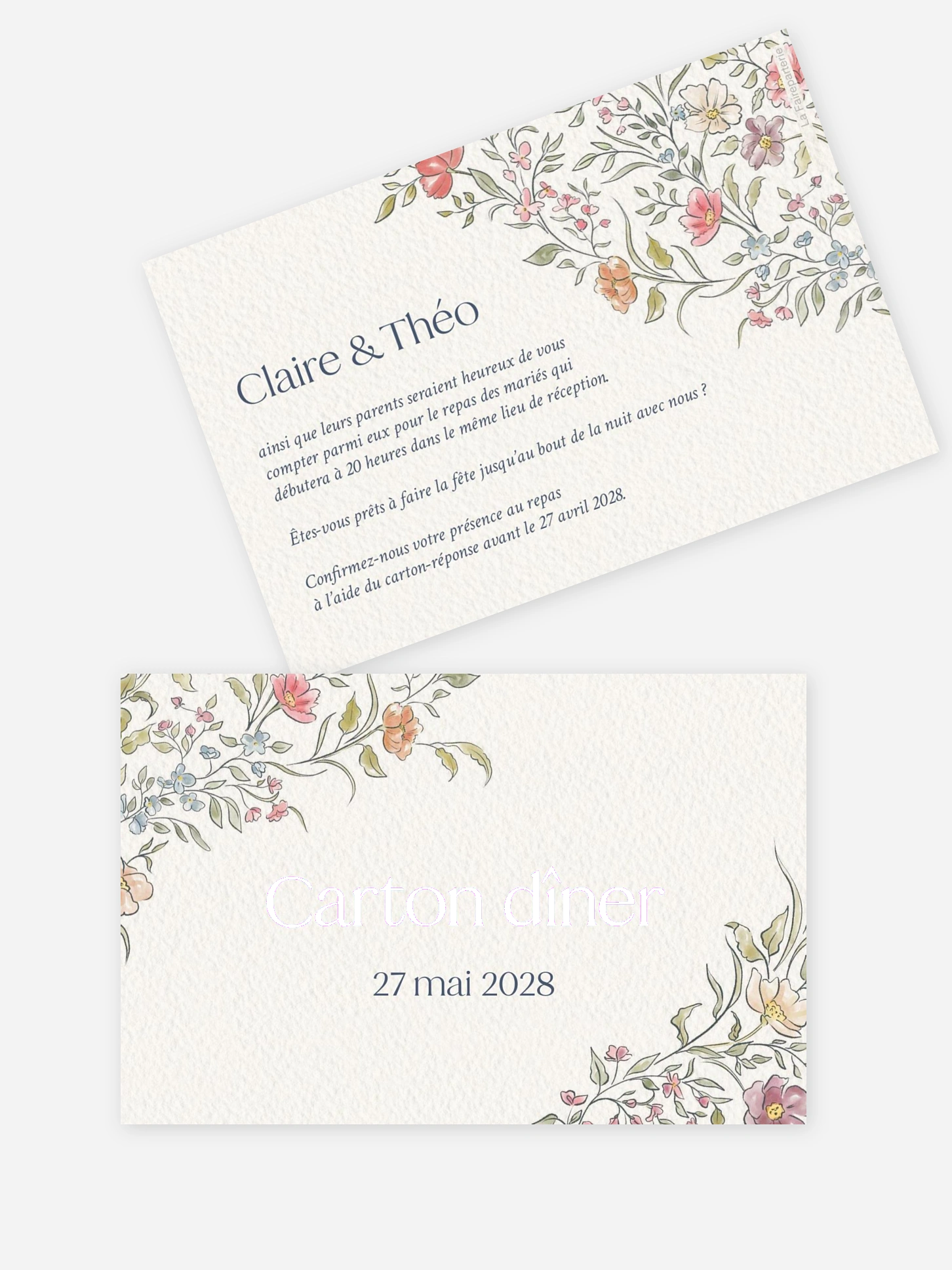 Carton d'invitation Fleurs dansantes