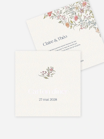 Carton d'invitation Fleurs dansantes