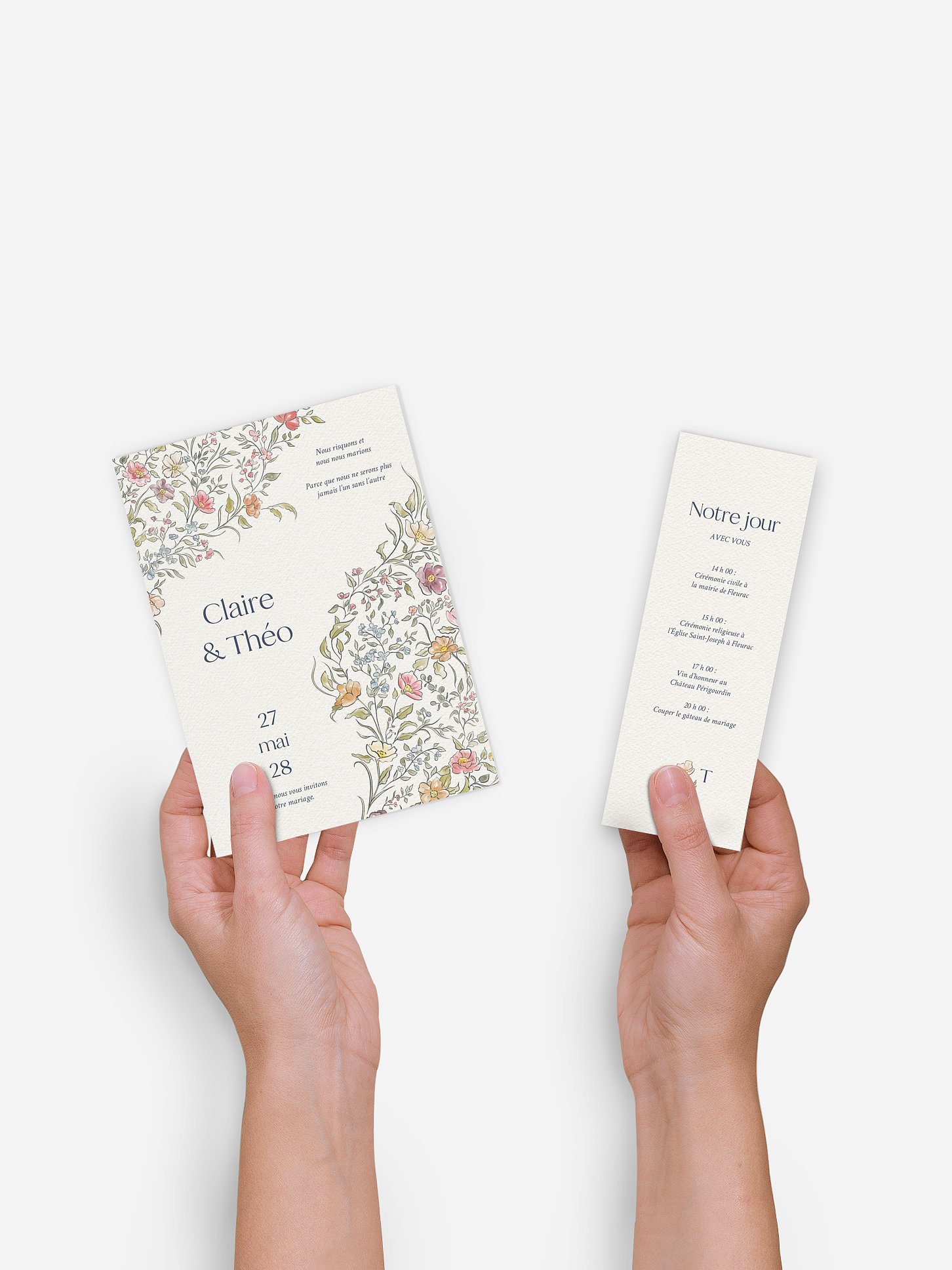 Faire-part de mariage Fleurs dansantes