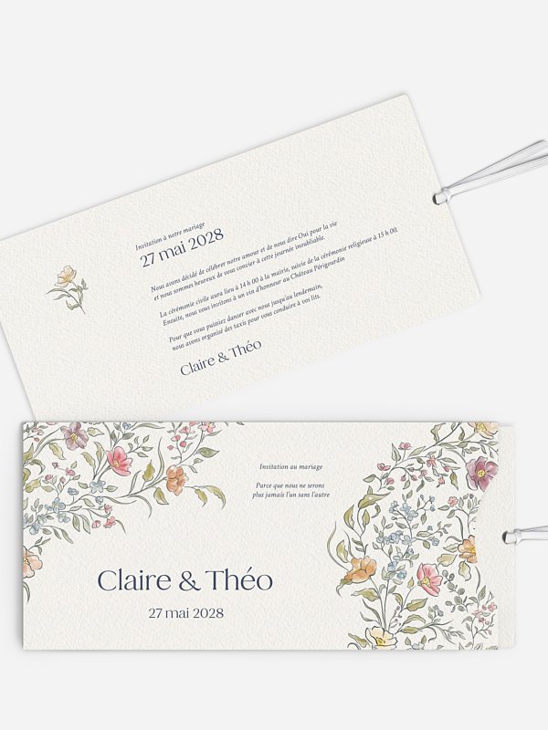 Faire-part de mariage Fleurs dansantes