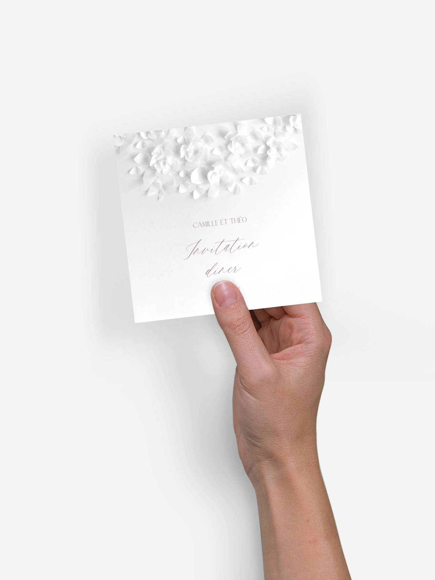Carton d'invitation Poème sur papier