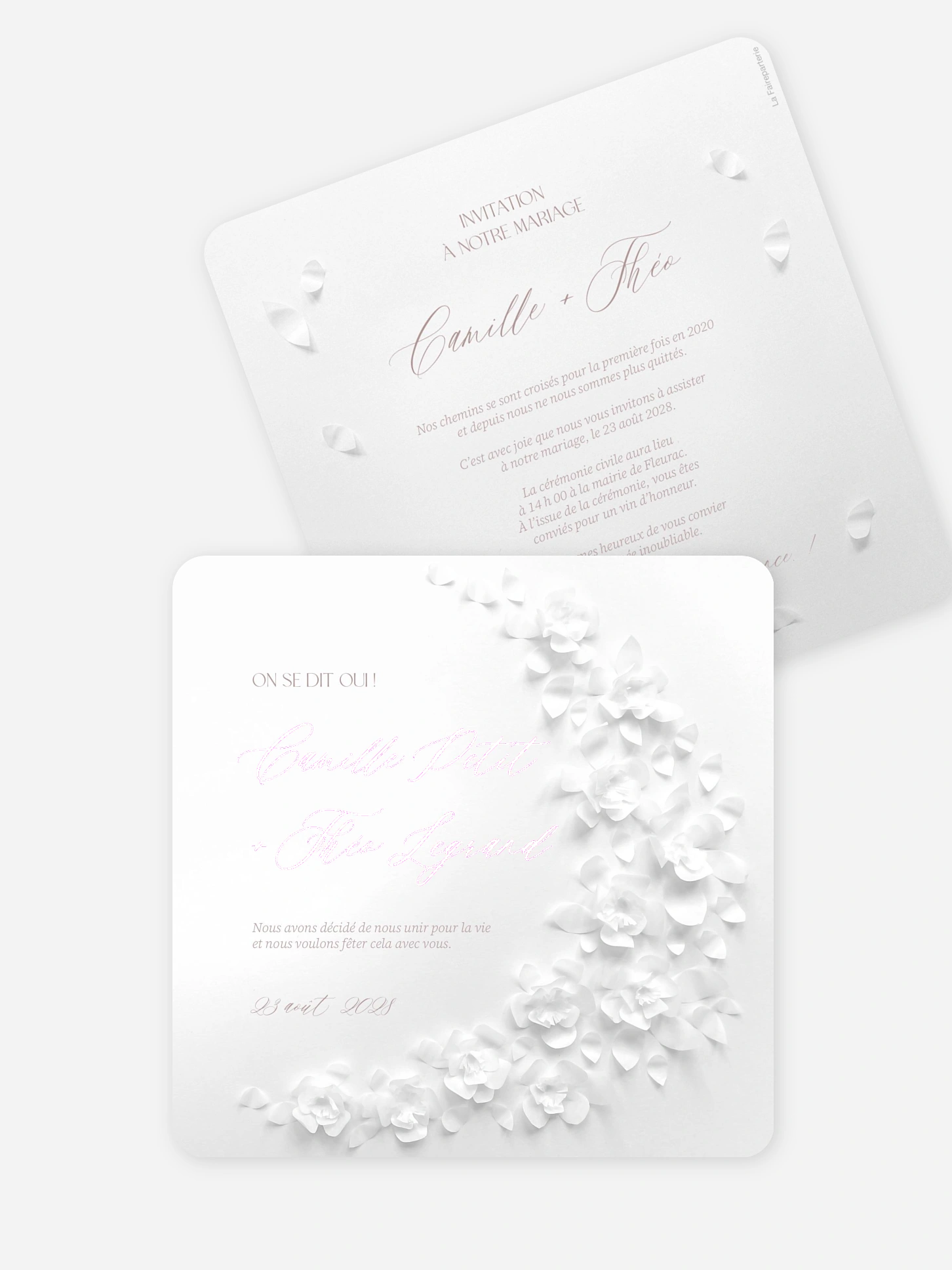 Faire-part de mariage Poème sur papier