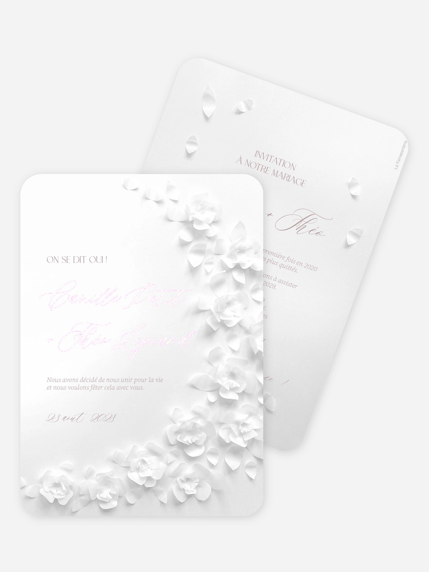 Faire-part de mariage Poème sur papier