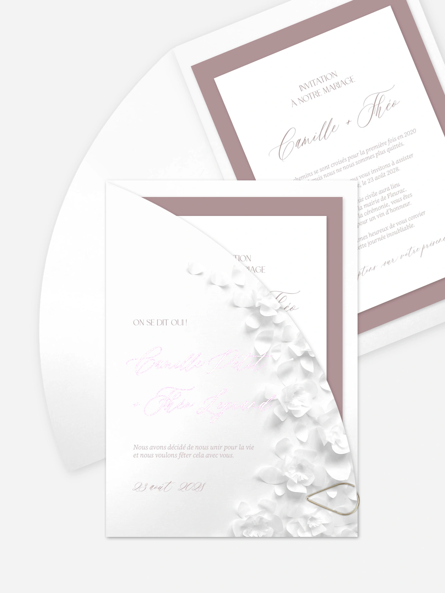 Faire-part de mariage Poème sur papier