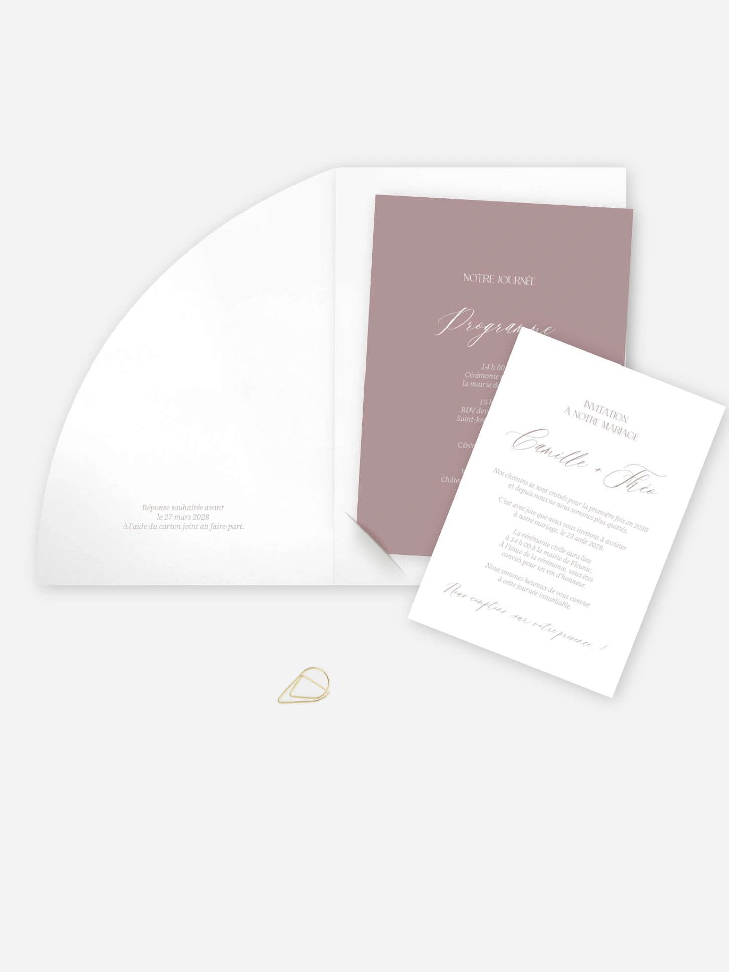 Faire-part de mariage Poème sur papier