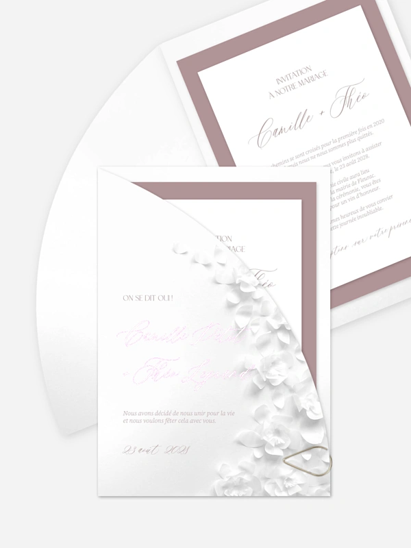 Faire-part de mariage Poème sur papier